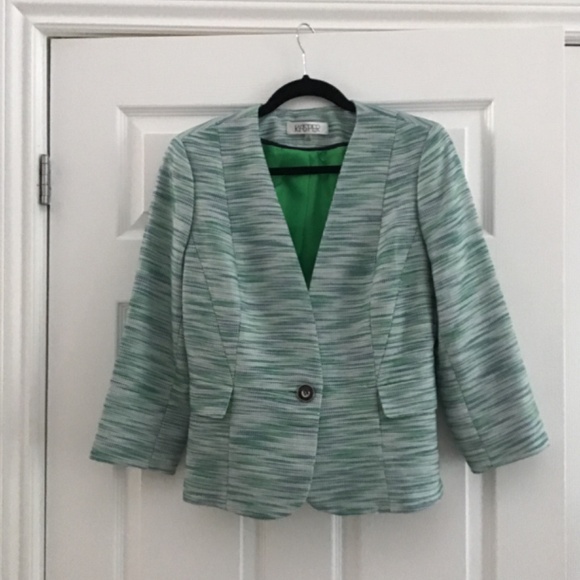 Kasper light weight multi coloured (green, blue, white) blazer size 8 - M - Picture 6 of 8